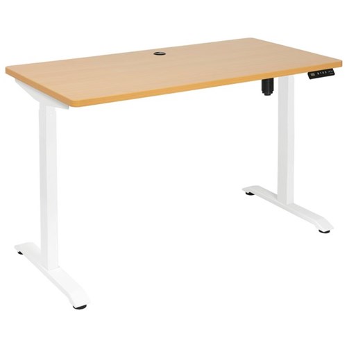 Amplify Electric Height Adjustable Desk Single Motor 80kg 1200x600mm Beech/White