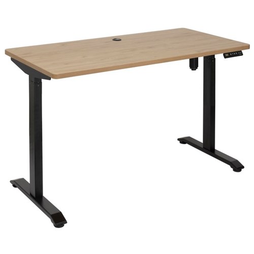 Amplify Electric Height Adjustable Desk Single Motor 80kg 1200x600mm Pacific Oak/Black