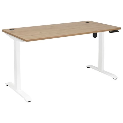 Amplify Electric Height Adjustable Desk Single Motor 120kg 1800x800mm Pacific Oak/White