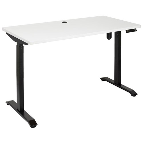 Amplify Electric Height Adjustable Desk Single Motor 80kg 1200x600mm White/Black