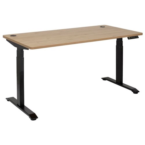 Amplify Electric Height Adjustable Desk Dual Motor 160kg 1800x800mm Pacific Oak/Black