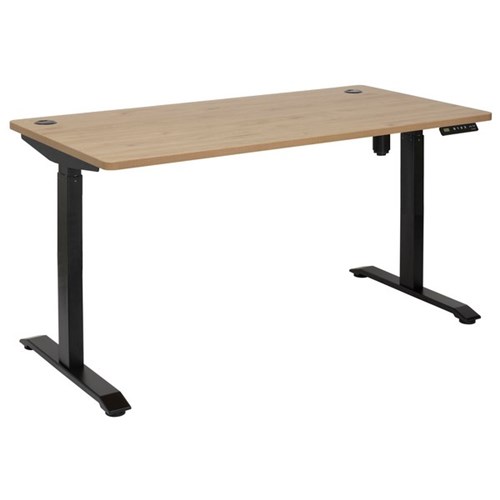 Amplify Electric Height Adjustable Desk Single Motor 120kg 1800x800mm Pacific Oak/Black