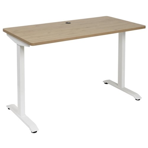 Amplify Straight Desk 1200x600mm Pacific Oak/White