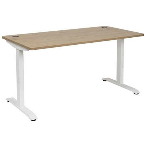 Amplify Straight Desk 1500x750mm Pacific Oak/White