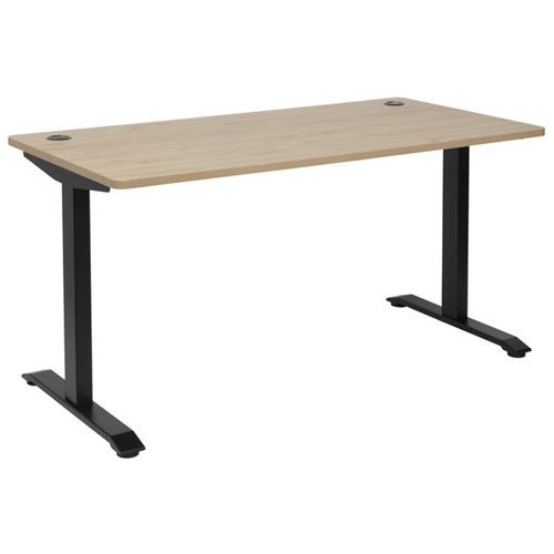 Amplify Straight Desk 1500x750mm Pacific Oak/Black