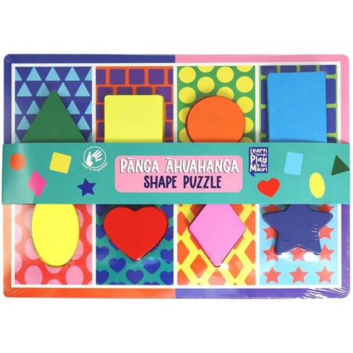 Wooden Puzzle 8 Shapes Te Reo Set