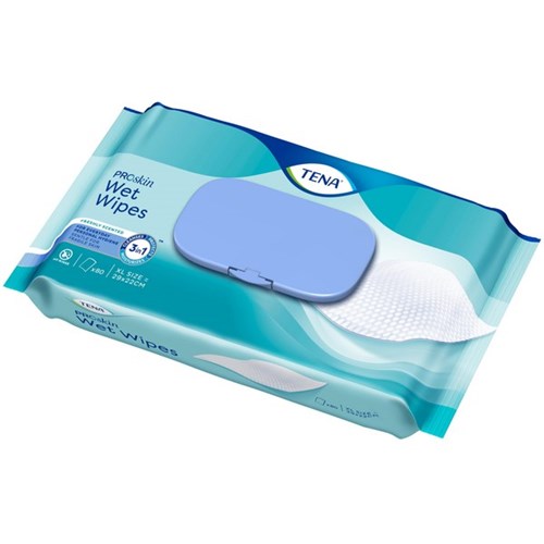 TENA ProSkin Continence Wet Wipes, Carton of 10 Packs of 50 Sheets