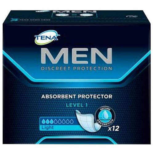 TENA Continence Liners Men Level 1, Carton of 4 Packs of 12