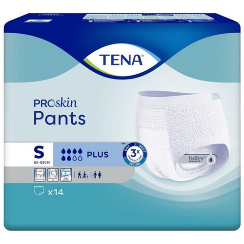 TENA ProSkin Continence Pants Plus Unisex Small, Carton of 4 Packs of 14