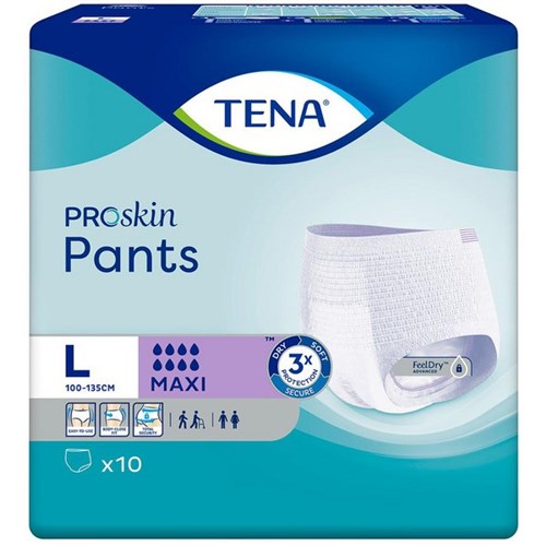 TENA ProSkin Continence Pants Maxi Unisex Large, Carton of 4 Packs of 10