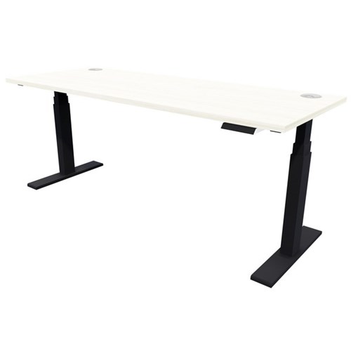 Rise Electric Height Adjustable Desk 1500x700mm Coastal Elm/Black