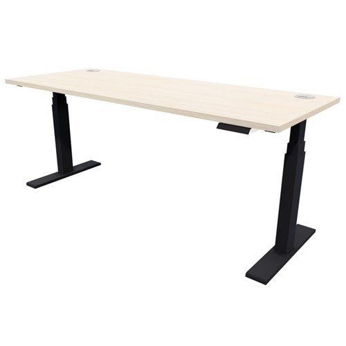 Rise Electric Height Adjustable Desk 1500x700mm Seasoned Oak/Black