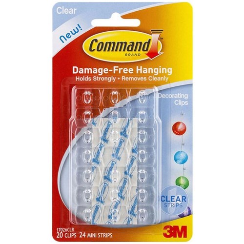 Command™ Decorating Clips 17026CLR Clear, Pack of 20