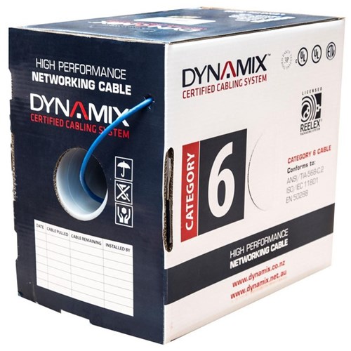 Dynamix Cat6 UTP Solid Cable Roll 305m Blue