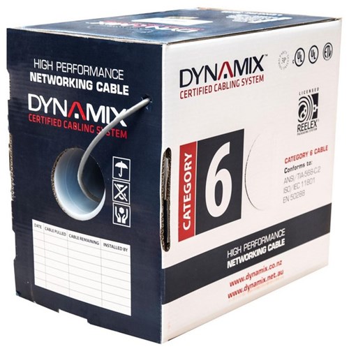 Dynamix Cat6 UTP Solid Cable Roll 305m Grey