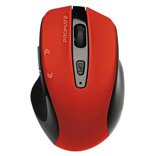 Promate EZGrip Ergonomic Wireless Mouse Red