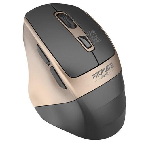 Promate Ergonomic Silent Click Mouse Black/Gold