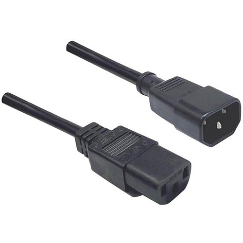 Dynamix IEC 10A Power Extension Cord C14 to C13 0.5m Black