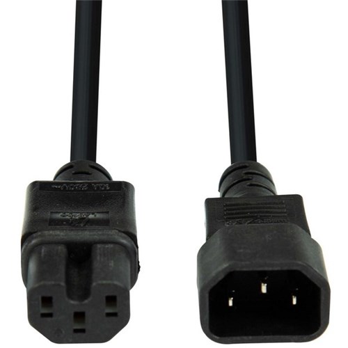 Dynamix IEC 10A Power Extension Cord C14 to C15 1m Black