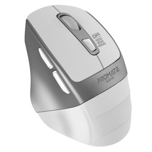 Promate Ergonomic Silent Click Mouse White/Silver