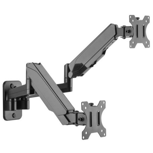 Brateck Wall Mount Dual Screen Gas Spring Monitor Arm 17-32 Inch 