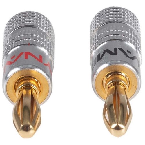 Dynamix Banana Plugs-Gold Plated With Alloy Jacket, Pair