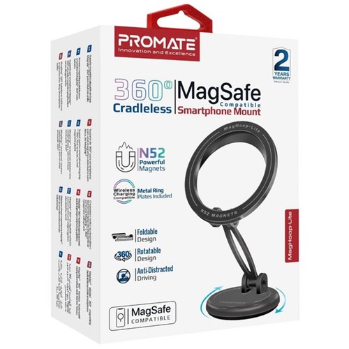 Promate MagSafe 360 Cradleless Magnetic Mount Black