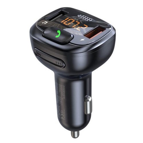 Promate Wireless In-Car FM Transmitter Handsfree & QC3.0 Black