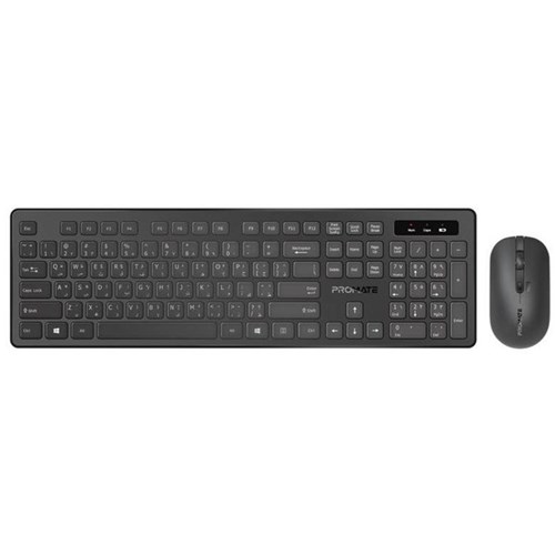 Promate Super Slim Wireless Keyboard & Mouse Combo Black