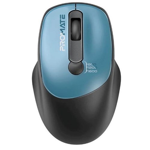 Promate EZGrip Ambidextrous Ergonomic Wireless Mouse Blue