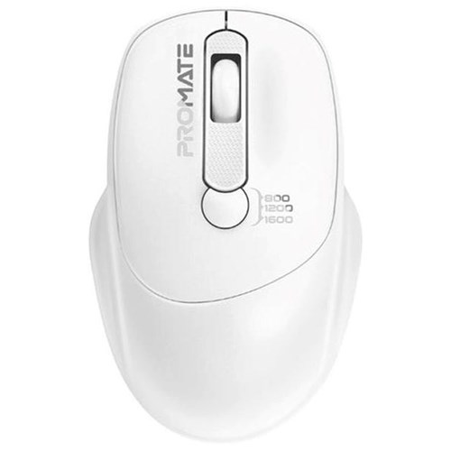 Promate EZGrip Ambidextrous Ergonomic Wireless Mouse White