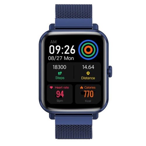 Promate IP68 Smart Watch Fitness Tracker and Media Storage Blue