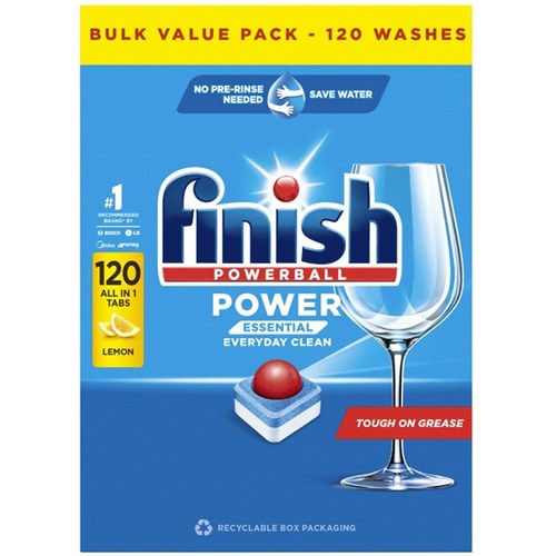 Finish Power Essential Dishwashing Tablets Lemon Sparkle, Pack of 120