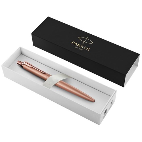 Parker Jotter XL Monochrome Blue Ink Ballpoint Pen Rose Gold Barrel 1.0mm Medium Tip