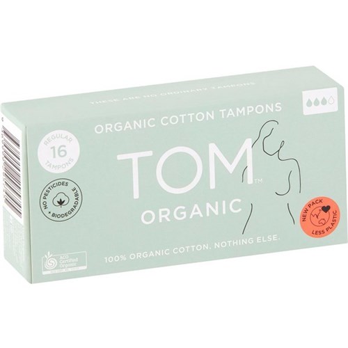 TOM Organic Tampons Regular, Carton of 12 Packs of 16