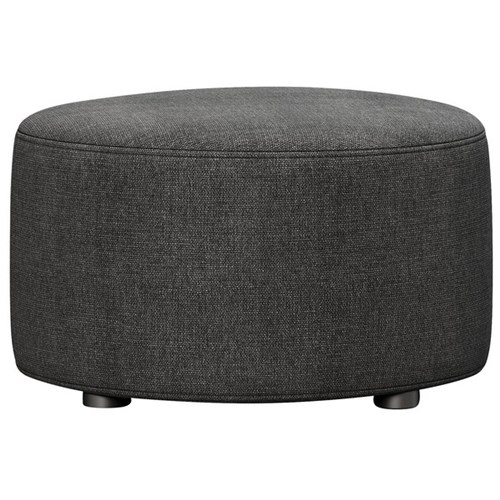 Ottoman Round 600x350mm Warwick Pushka Fabric/Black