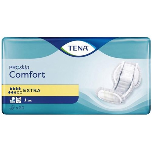 TENA ProSkin Comfort Continence Pads Unisex Extra, Carton of 4 Packs of 20