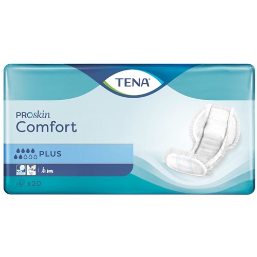 TENA ProSkin Comfort Continence Pads Unisex Plus, Carton of 4 Packs of 20