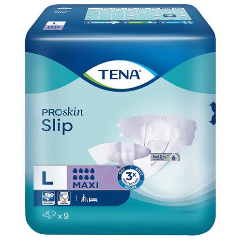 TENA ProSkin Slip Continence Pads Maxi Large, Carton of 6 Packs of 9