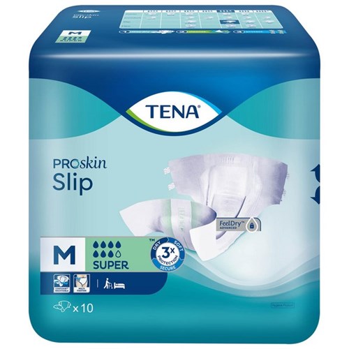 TENA ProSkin Slip Continence Pads Super Medium, Carton of 6 Packs of 10