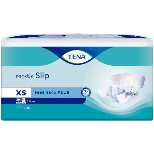 TENA ProSkin Slip Continence Pads Plus XS, Carton of 3 Packs of 30