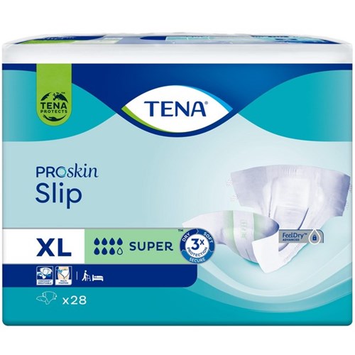 TENA ProSkin Slip Continence Pads Super XL, Carton of 2 Packs of 28