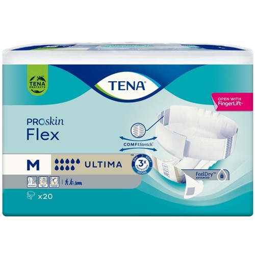 TENA ProSkin Flex Continence Briefs Unisex Ultima Medium, Carton of 3 Packs of 20