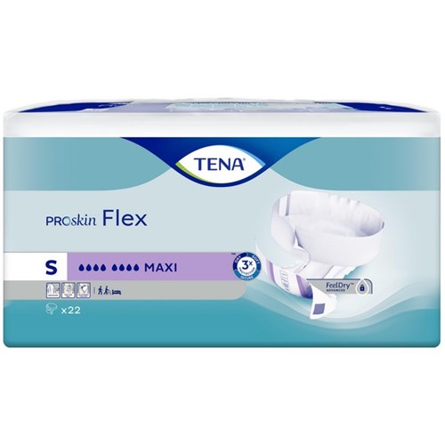 TENA ProSkin Flex Maxi Continence Briefs Unisex Small, Carton of 3 Packs of 22