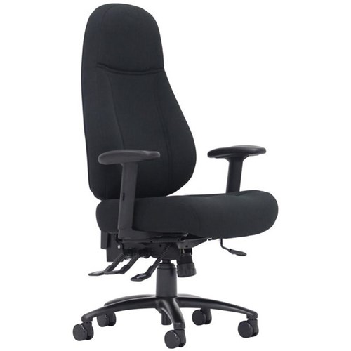 Vulcan High Back Task Chair with Arms 4 Lever Black Fabric Unassembled