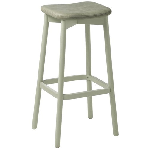 Eden Orlo Bar Timber Stool 764mm Sage Ash/Pelle Sage