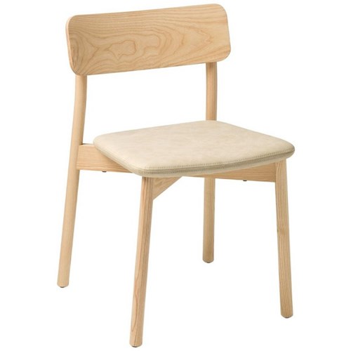 Eden Orlo Timber Chair Natural Ash/Pelle Bone