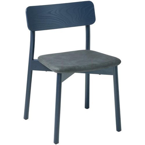 Eden Orlo Timber Chair Navy Ash/Pelle Navy