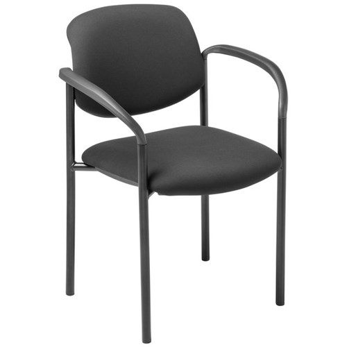 Eden Pause Visitor Stacking Chair With Arms Black