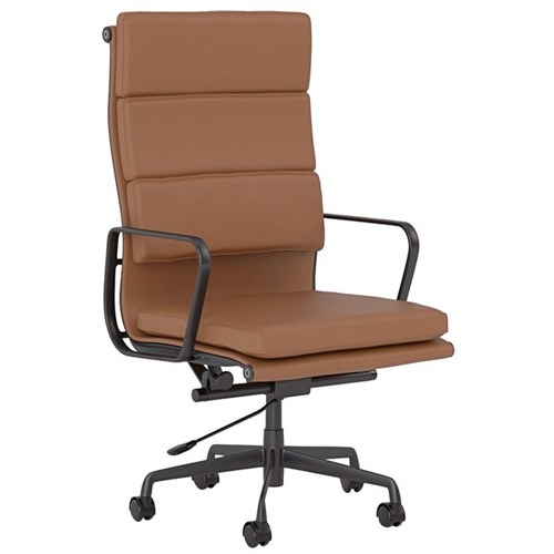 Vogue Highback Boardroom Chair With Arms Unassembled Tan